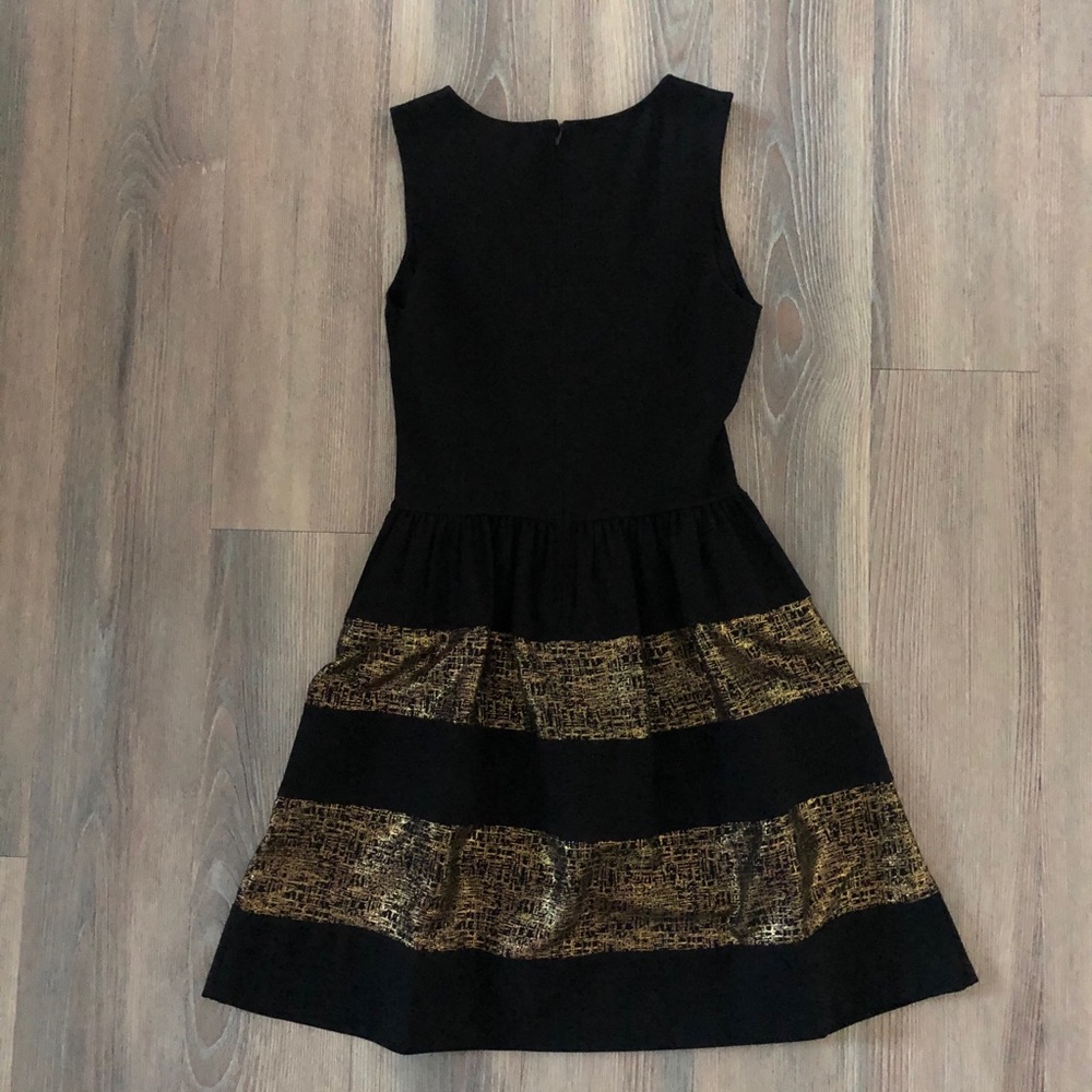 ✨ Bar III Black & Gold Fit-and-Flare Party Dress (Size M) - Picture 8 of 10